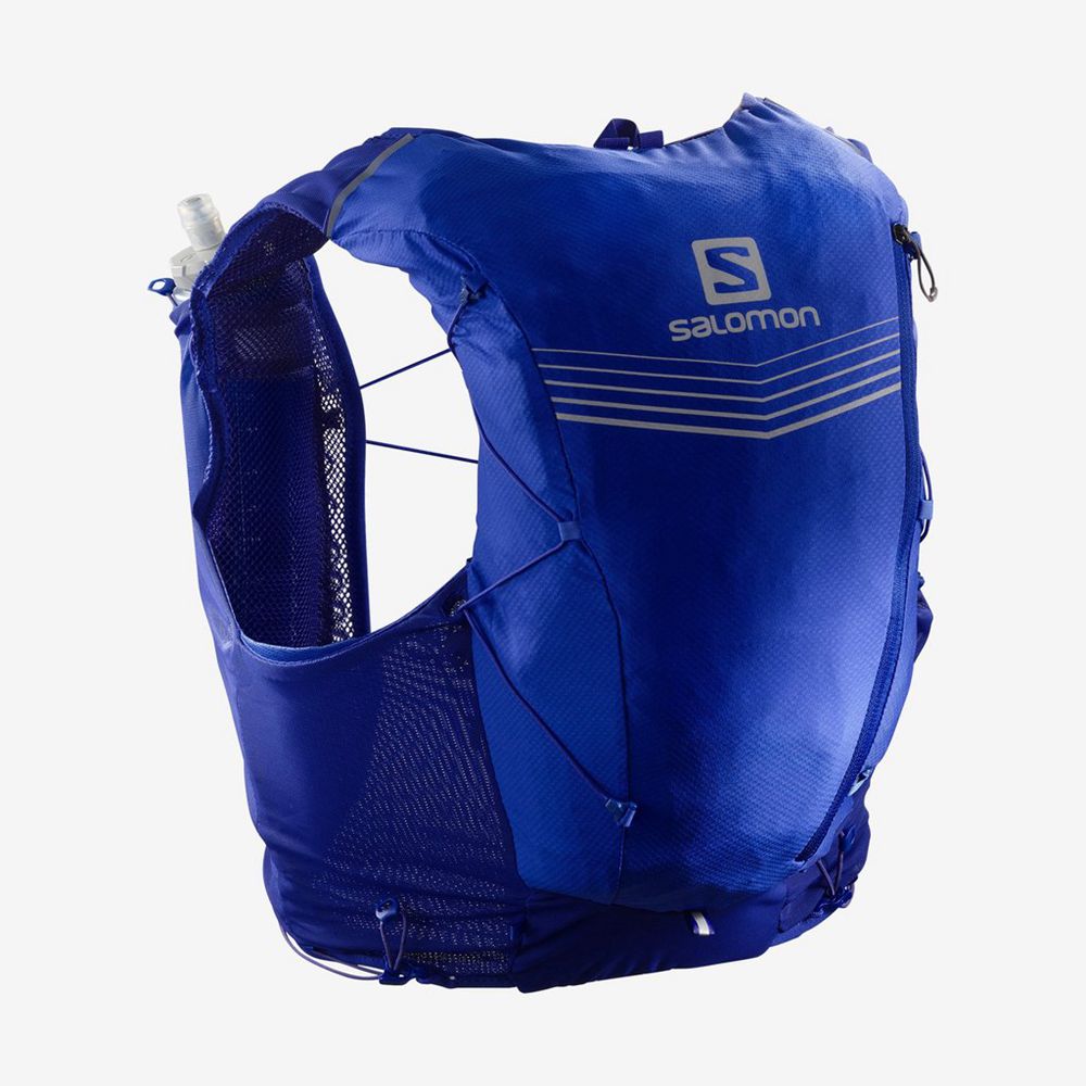 Salomon Israel ADV SKIN 12 SET HYDRATION PACK - Mens Trail Running Packs - Blue (GKQL-81934)